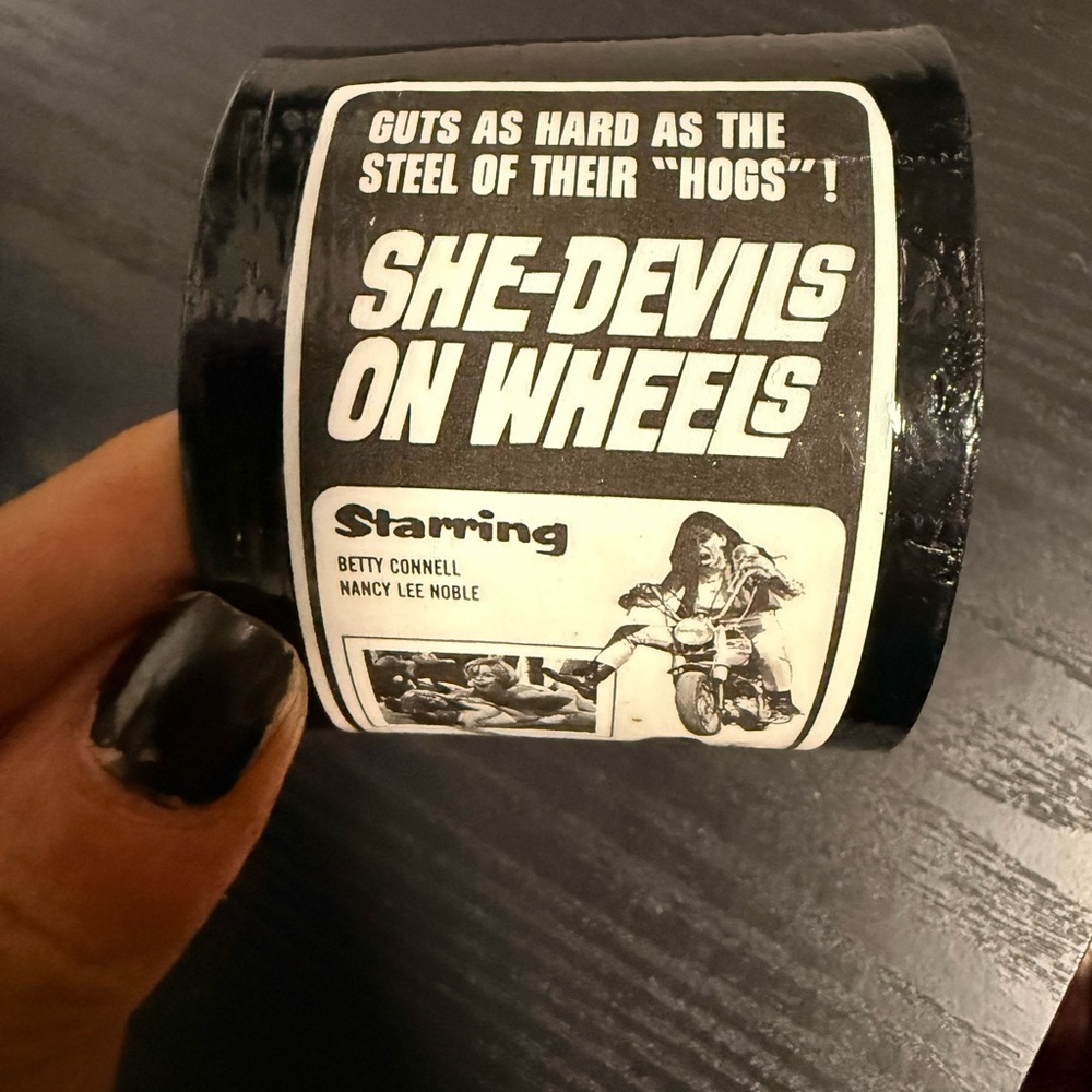 She-Devils On Wheels Black Vinyl bracelet